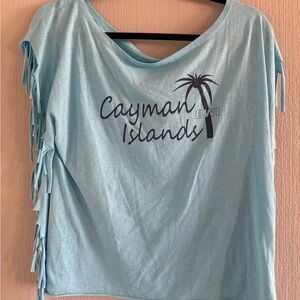 Hot Miami Styles Light Blue Fringe Tee